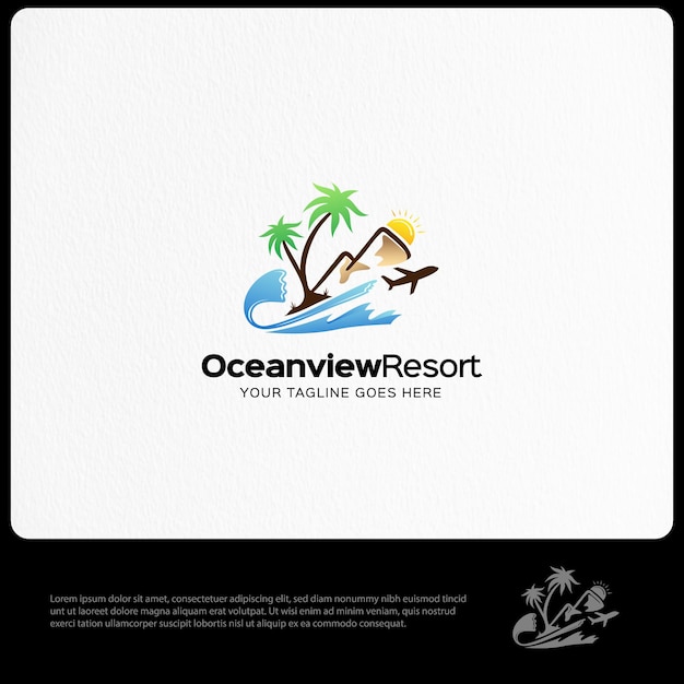 Sjabloon voor het logo van oceanview resort