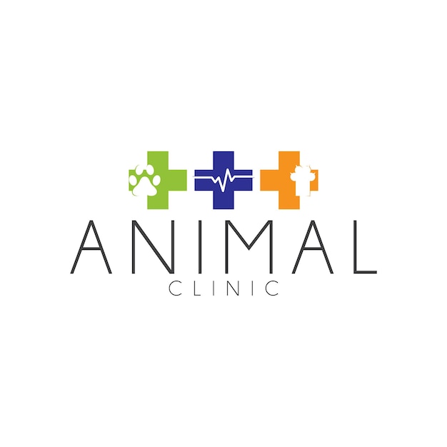 sjabloon voor het ontwerp van het logo van de dierenkliniek