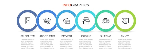 Sjabloon voor het winkelen infographics