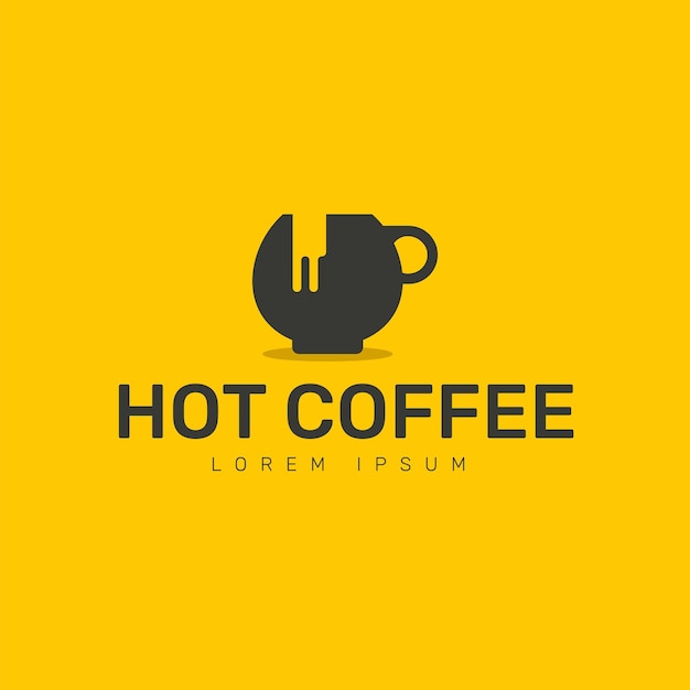 Sjabloon voor hete koffie-logo