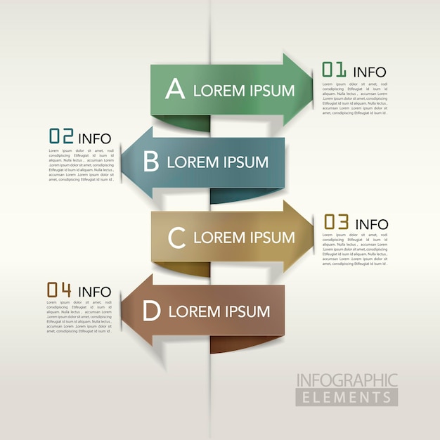 Sjabloon voor infographic elementen met moderne pijlgrafiek