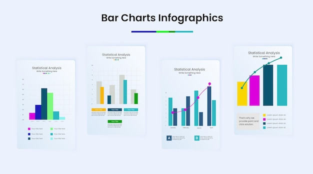 Sjabloon voor infographics met staafdiagrammen