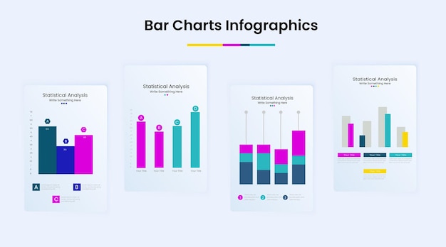 Vector sjabloon voor infographics met staafdiagrammen