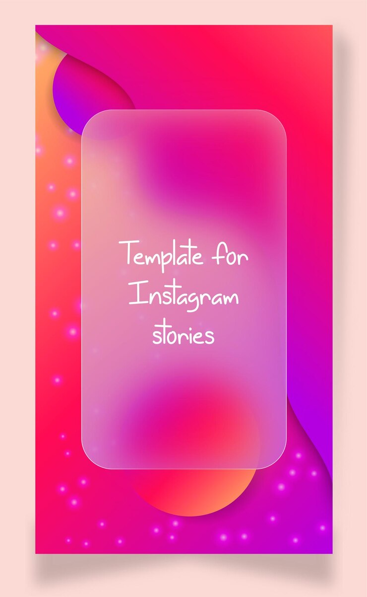 Sjabloon voor Instagram-verhalen met volume en verloop en glasmorfisme