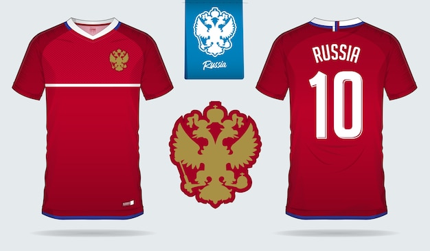 Sjabloon voor jersey van Rusland of voetbal kit