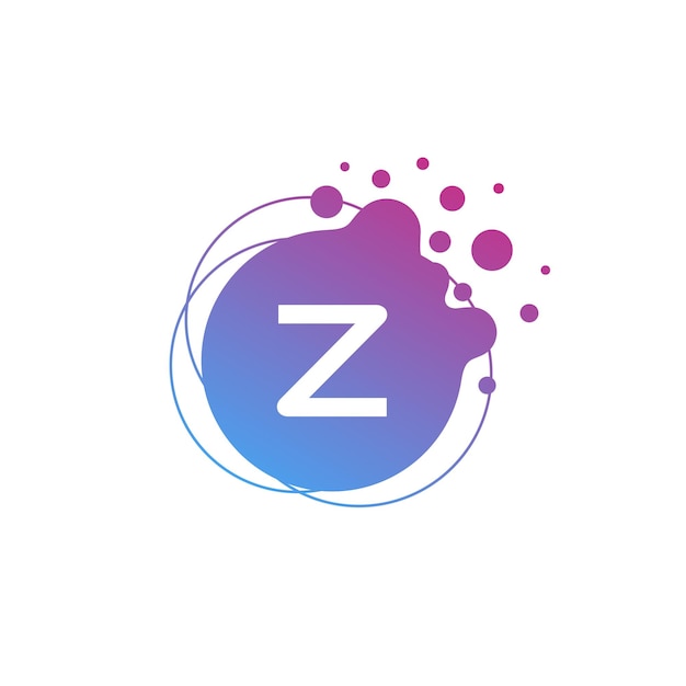 Sjabloon voor letter Z eerste vloeibare zeepbel modern logo