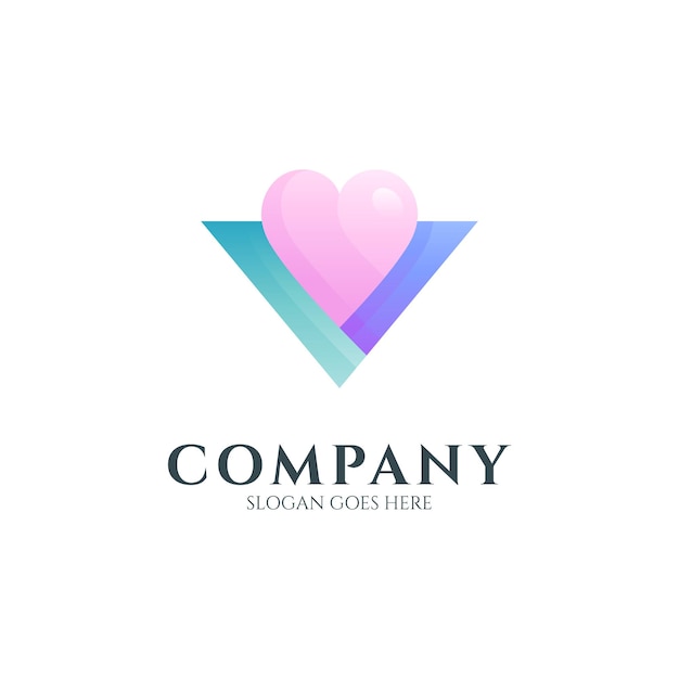 Sjabloon voor liefdesbrief V-logo