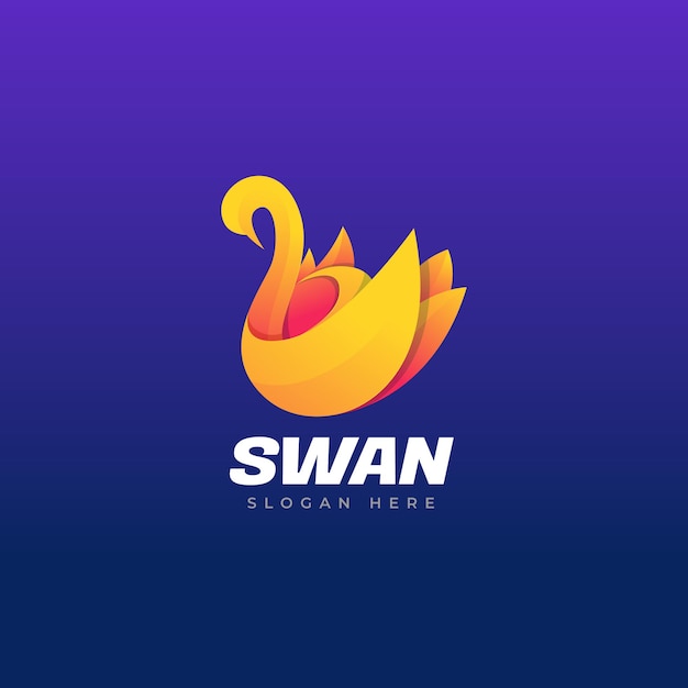 Sjabloon voor logo met zwaanverloop