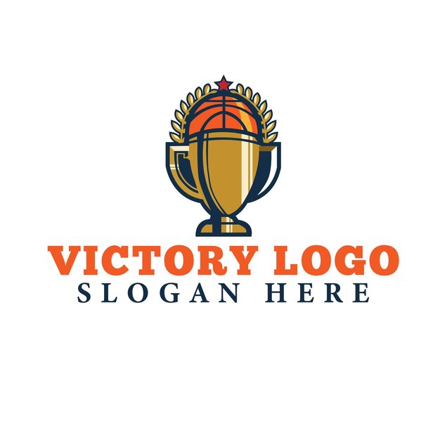 Sjabloon voor logo's labels emblemen met V hand beloning overwinning symbool vectorillustratie