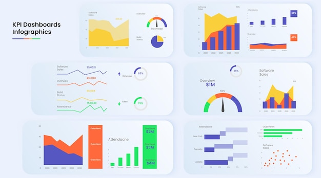 Sjabloon voor marketinggroeistatistieken en infographicsgrafiek