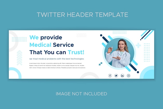 Sjabloon voor medische geometrische Twitter-koptekst