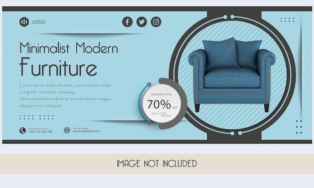 Sjabloon voor meubelverkoop Facebook-omslag en webbanner