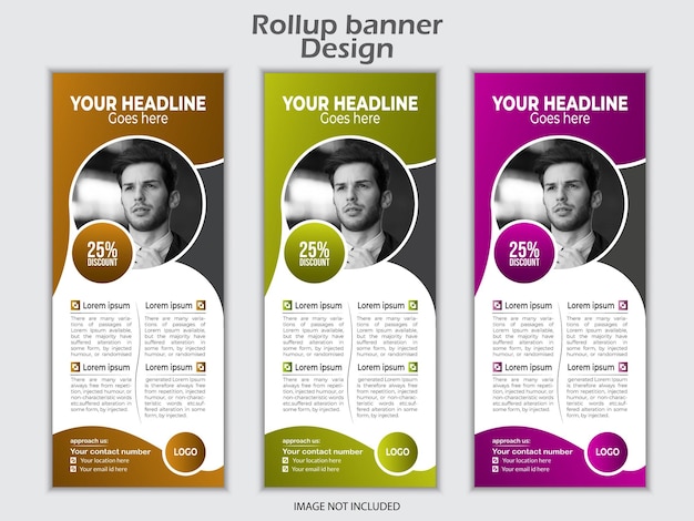 sjabloon voor moderne roll-up banners van bedrijven