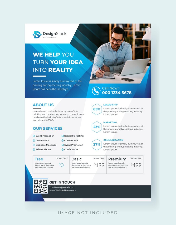 Vector sjabloon voor moderne zakelijke flyers voor promotie-amp-marketing