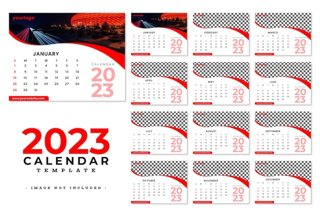 Vector sjabloon voor nieuwjaarskalender voor 2023