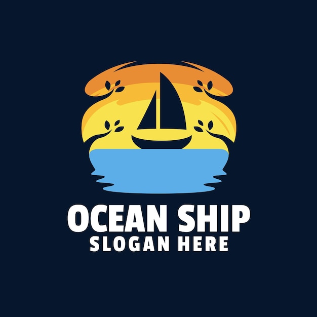 Sjabloon voor ocean ship-logo