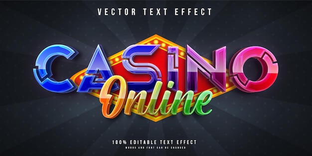 Sjabloon voor online casino 3d-teksteffect