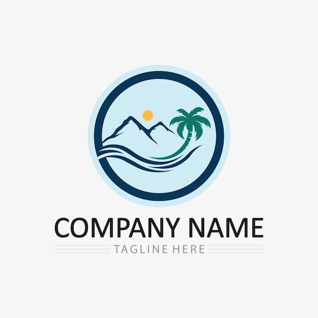 Sjabloon voor palmboom zomer logo