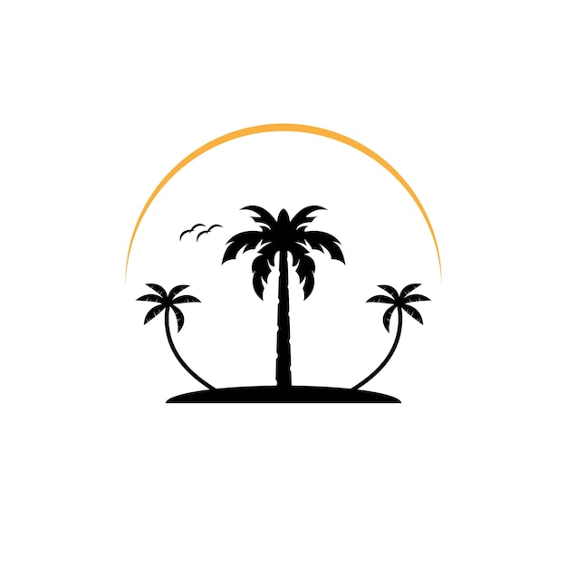 Sjabloon voor palmboom zomer logo