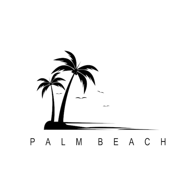 Sjabloon voor palmboom zomer logo