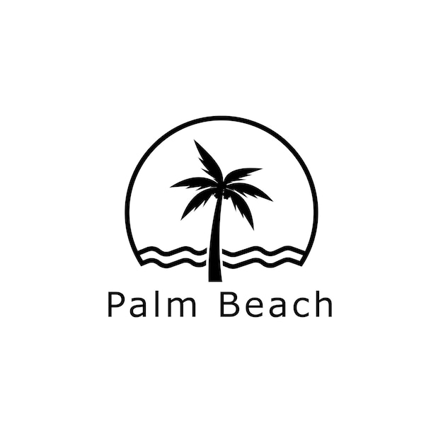 Sjabloon voor palmboom zomer logo