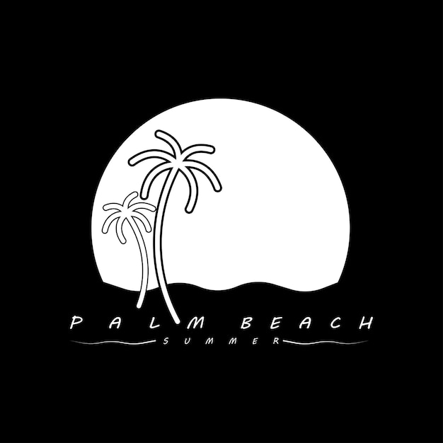 Sjabloon voor palmboom zomer logo