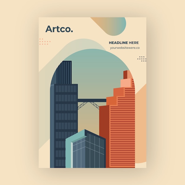 Vector sjabloon voor plat ontwerp architectuurposter