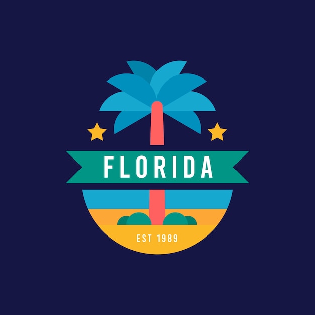 Sjabloon voor plat ontwerp florida logo