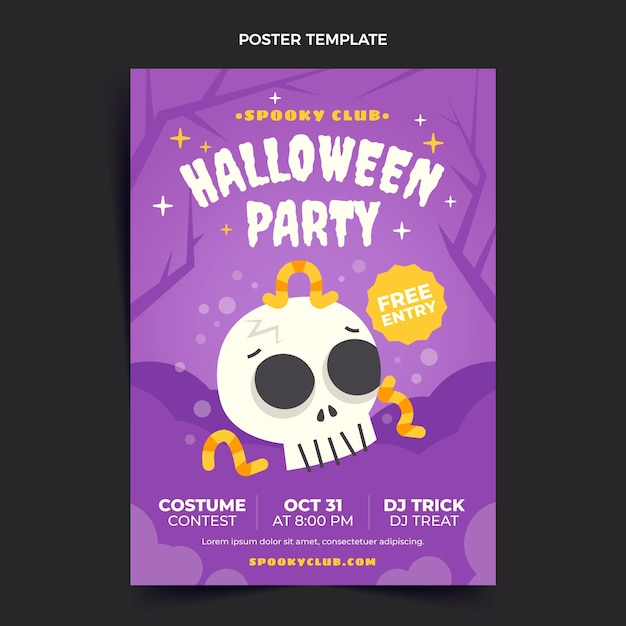 Vector sjabloon voor platte halloween verticale poster