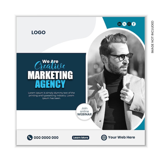 sjabloon voor post op digitale marketingbureaus en sociale media van bedrijven
