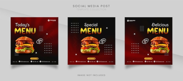 Sjabloon voor postmenu voor sociale media