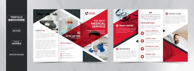 Sjabloon voor professionele medische gezondheid driebladige brochure