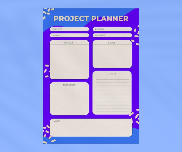 Sjabloon voor projectplanner