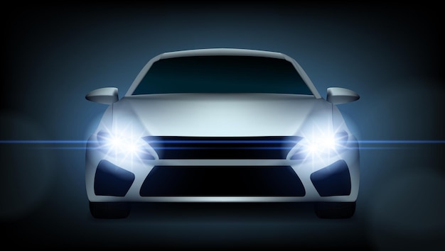 Sjabloon voor realistische luxe auto close-up spandoek