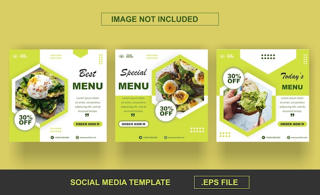 Sjabloon voor sociale media voor eten