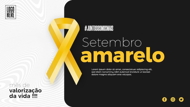 sjabloon voor sociale media voor setembro amarelo in het Portugees