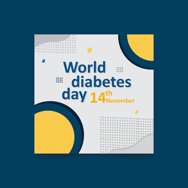 Vector sjabloon voor sociale media voor wereld diabetesdag