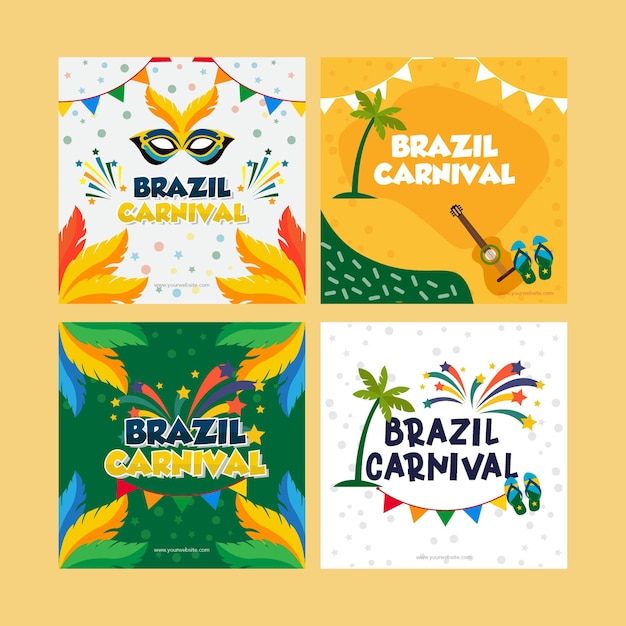 Sjabloon voor spandoek braziliaans carnaval