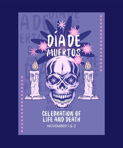 Sjabloon voor spandoek Dia de muertos