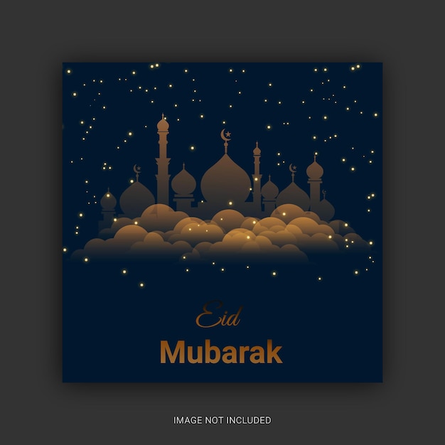 Sjabloon voor spandoek Eid Mubarak
