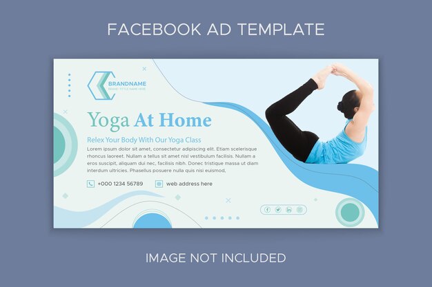 Vector sjabloon voor spandoek facebook-advertenties concept yoga