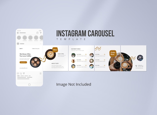 Sjabloon voor spandoek koffie instagram carrousel