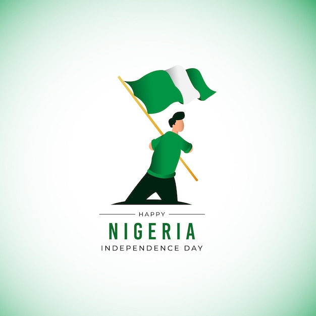 Sjabloon voor spandoek plat ontwerp nigeria onafhankelijkheidsdag