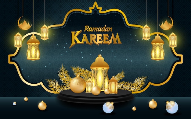 Sjabloon voor spandoek Ramadan kareem