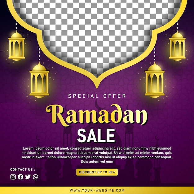 Sjabloon voor spandoek Ramadan Sale voor sociale media Instagram Facebook Post