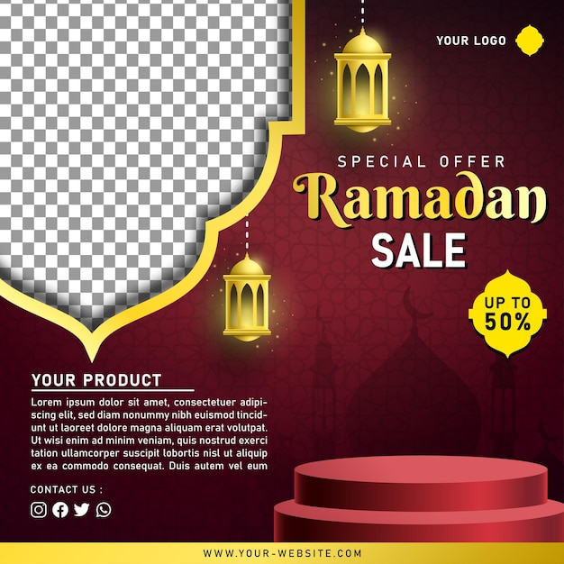 Sjabloon voor spandoek Ramadan Sale voor sociale media Instagram Facebook Post