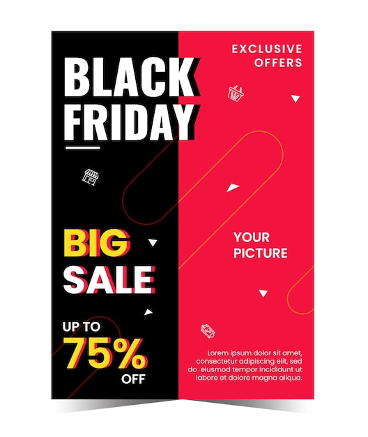 Sjabloon voor spandoek van Black Friday-verkoop Black Friday-achtergrond