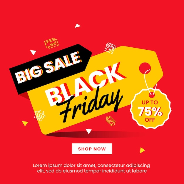 Sjabloon voor spandoek van black friday-verkoop black friday-achtergrond