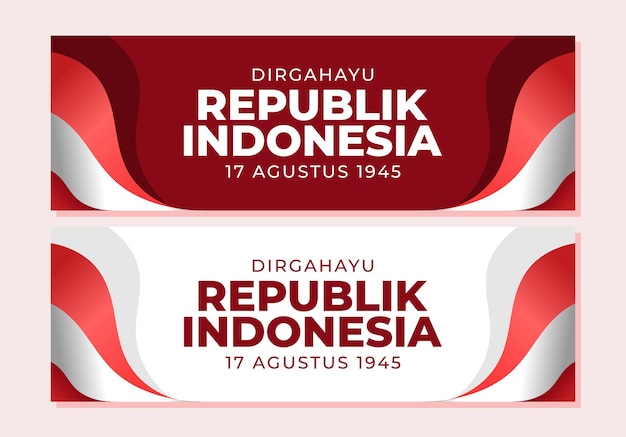 Sjabloon voor spandoek van de onafhankelijkheidsdag van Indonesië