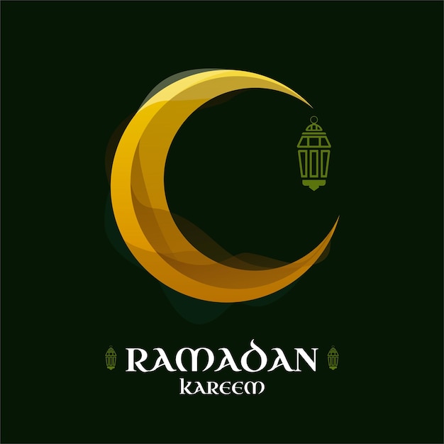 Sjabloon voor spandoek van vlakke afbeelding ramadan kareem